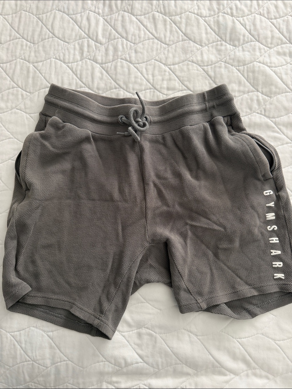 Gymshark Men's Charcoal Gray Athletic Shorts with Drawstring